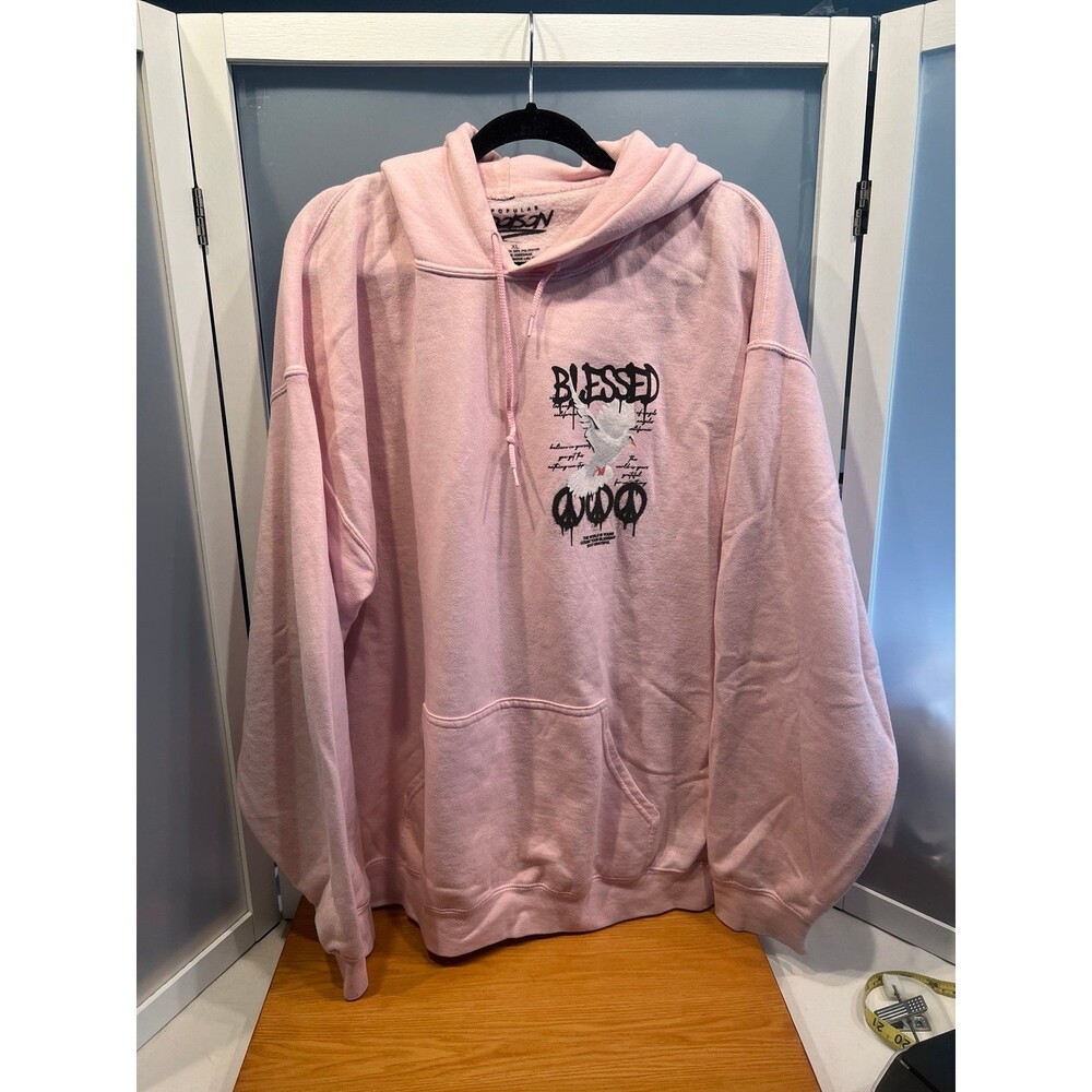 Popular poison BLESSED DOVE PEACE pink hoodie XL